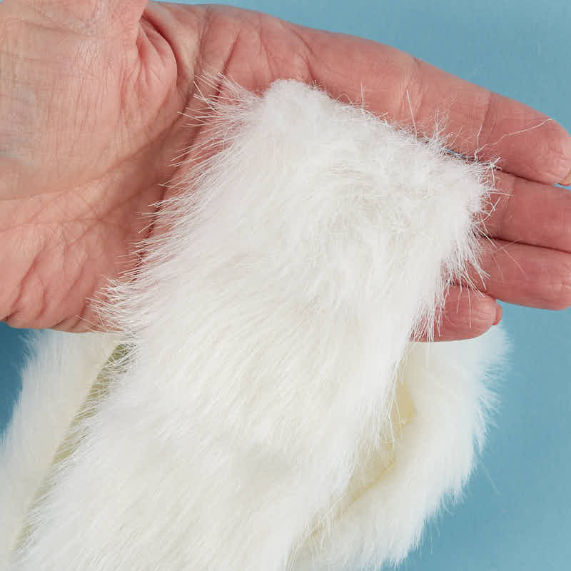 White Long Pile Craft Faux Fur - Ribbon and Trims - Craft Supplies