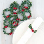 Miniature Artificial Holly Wreaths