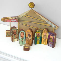 Wood Block Nativity Set
