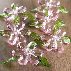 Pink Acrylic Flower Embellishments