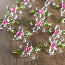 Clear and Pink Acrylic Flower Embellishments