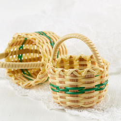 1shop mini 10 Bamboo Wicker Holder Basket Fruit Vegetable Picnic Dollhouse Miniature Supply 