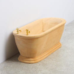 Dollhouse Miniature Covered Wooden Tub 1:12 Weathered #WO1918 Washing Laundry