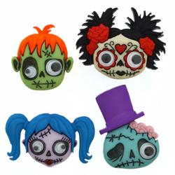 Dress It Up Halloween Zany Zombies Buttons