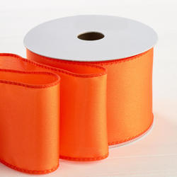Orange Satin Wired Ribbon