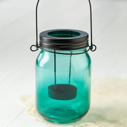 Turquoise Mason Jar Tealight Candle Holder