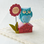 Miniature "Home is My Happy Place" House with Owl