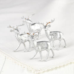Vintage Look Miniature Silver Plastic Deer