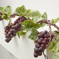 Factory Direct Craft 6 Feet of Artificial Grape Leaf and Grape Cluster Garland