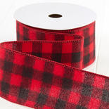 Buffalo Check Flannel Plaid Wired Ribbon