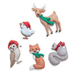 Dress it Up Holiday Woodland Critters Buttons