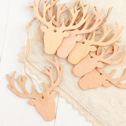 Laser Cut Deer Head Wood Ornaments