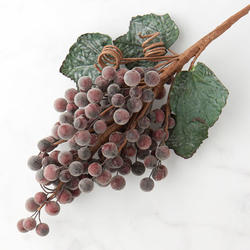 Factory Direct Craft Artificial Grape Leaf Spray with Grape Clusters 