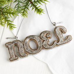 Rustic Silver "Noel" Ornament