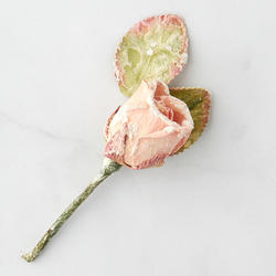 Dried Pink Artificial Rose Bud Pick