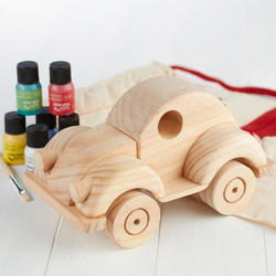 Unfinished Wood Toy Beetle Car Craft Kit