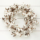 Artificial Cotton Wreath