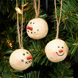 Primitive Snowman Head Ornaments - Christmas Ornaments - Christmas and ...
