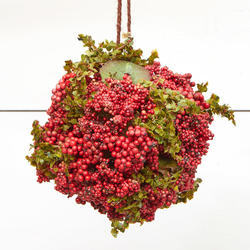 Red Artificial Berry Cluster Kissing Ball