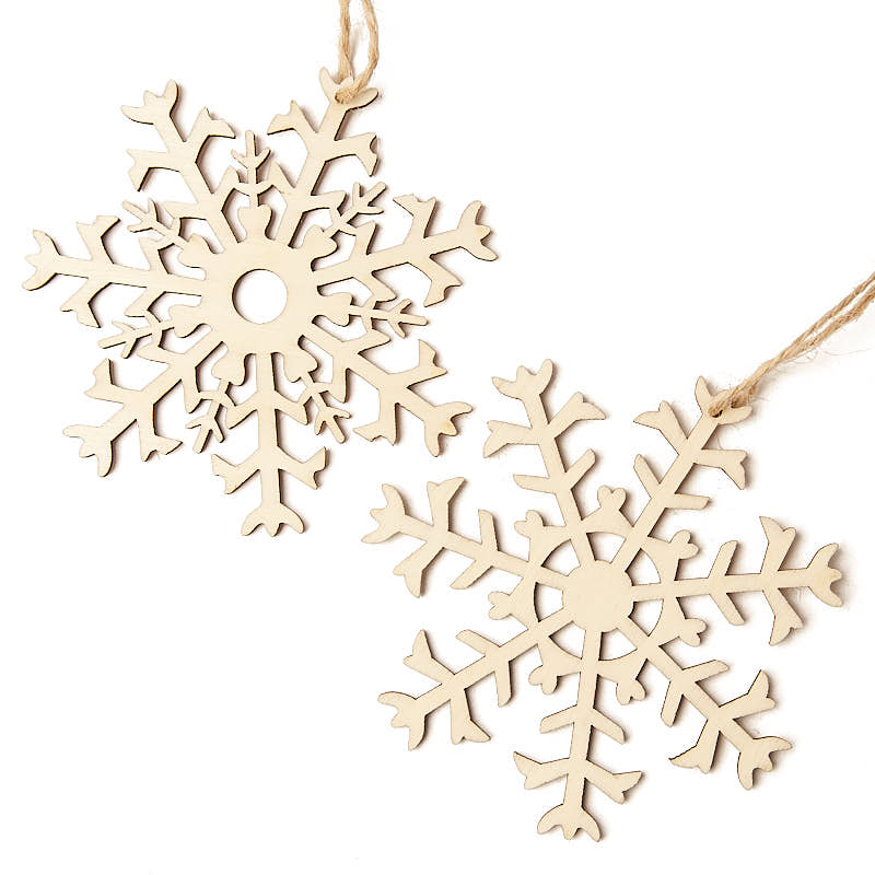 Unfinished Wood Snowflake Laser Cut Ornaments - Snow - Snowflakes ...