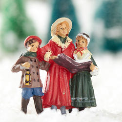 Christmas Carolers Set of 2 Dollhouse Miniature Figurines 