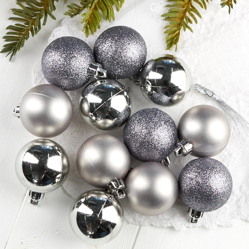 Assorted Silver Ball Ornaments - Christmas Ornaments - Christmas and ...