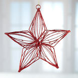Red Glittered Wire Star Ornament