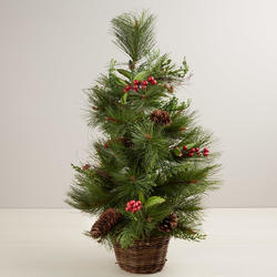 Artificial Pine and Berry Tree Topiary