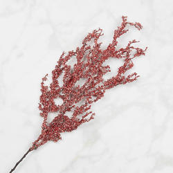 Red Glittered Iced Twig Stem
