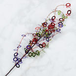 Red, Green, and Purple Tinsel Circles Floral Pick