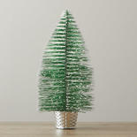 Green Frosted Bottle Brush Tabletop Tree