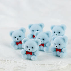 Miniature Baby Blue Flocked Teddy Bears
