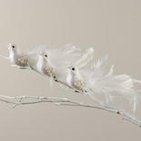 Glittered Artificial Dove Mushroom Birds