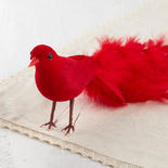 Red Long Feathered Tail Artificial Birds