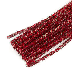 Red Metallic Tinsel Pipe Cleaners