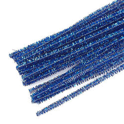 Royal Blue Metallic Tinsel Pipe Cleaners