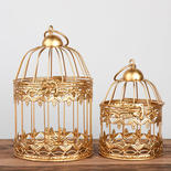 Gold Gilded Garden Birdcage Set