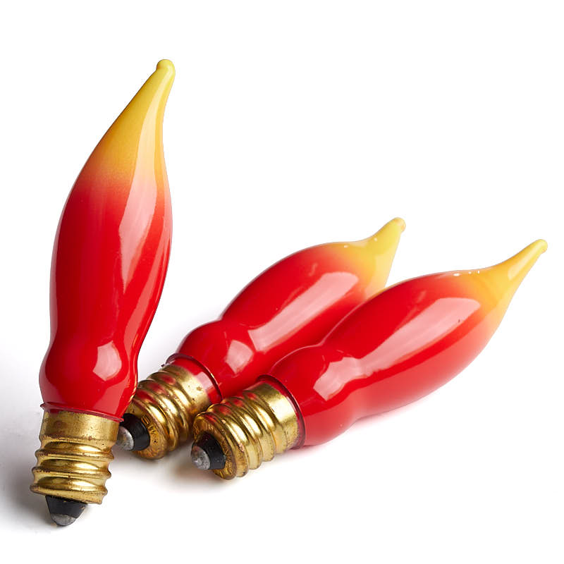 Red And Yellow Flame Tip Replacement Candle Light Bulbs Lamp