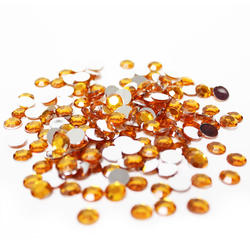 Gold Flat Back Faceted Round Rhinestones