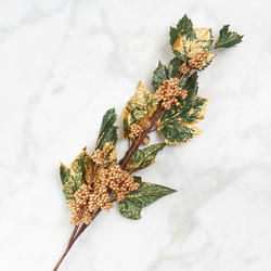 Gold Artificial Berry and Leaf Spray