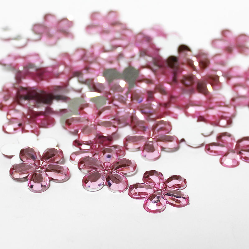 Pink Flat Back Flower Rhinestones - Rhinestones - Basic Craft Supplies ...