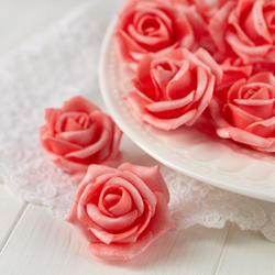Coral Artificial Rose Heads