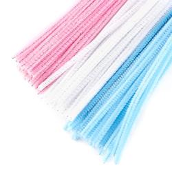 Pink, White, and Blue Pipe Cleaners