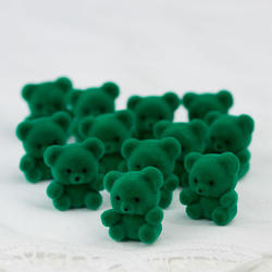 Miniature Green Flocked Teddy Bears