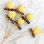 Yellow Cracked Easter Egg Floral Picks