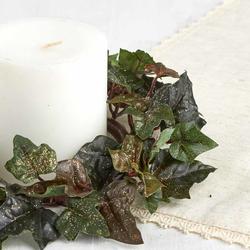 Glittered Artificial Ivy Candle Ring