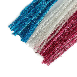 Turquoise, Pink and Iridescent Metallic Tinsel Pipe Cleaners