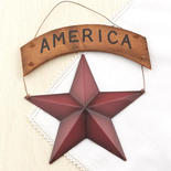 Primitive "America" Star Ornament