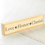 Primitive "Love Honor Cherish" Chunky Block Sign