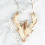 Rustic White Deer Head Ornament